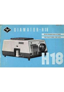 Agfa Diamator H 18 manual. Camera Instructions.